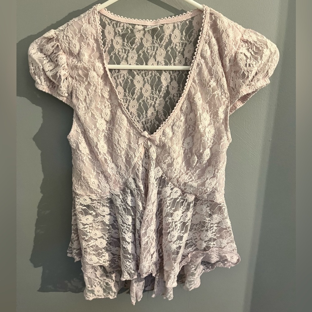 Y2K lace babydoll fairycore cottagecore feminine top